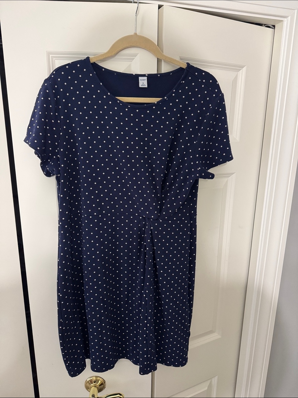 Old Navy Navy Blue Polka Dot Mini Dress